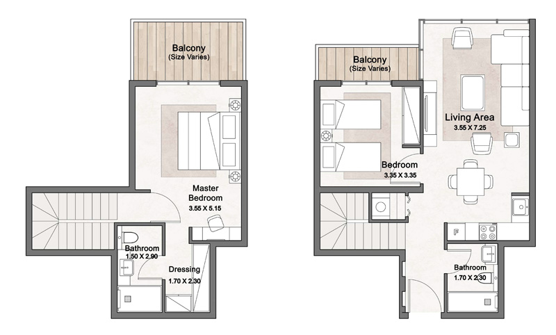 L+2 Bedrooms - Type C (Duplex)